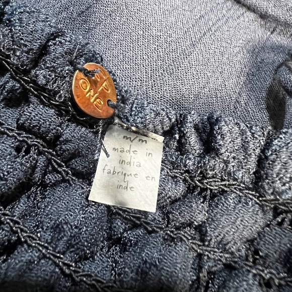 EUC ✵☽Free People☾✵ Crochet Ruffly Navy Blue Adella Slip Dress | Medium - Picture 7 of 16